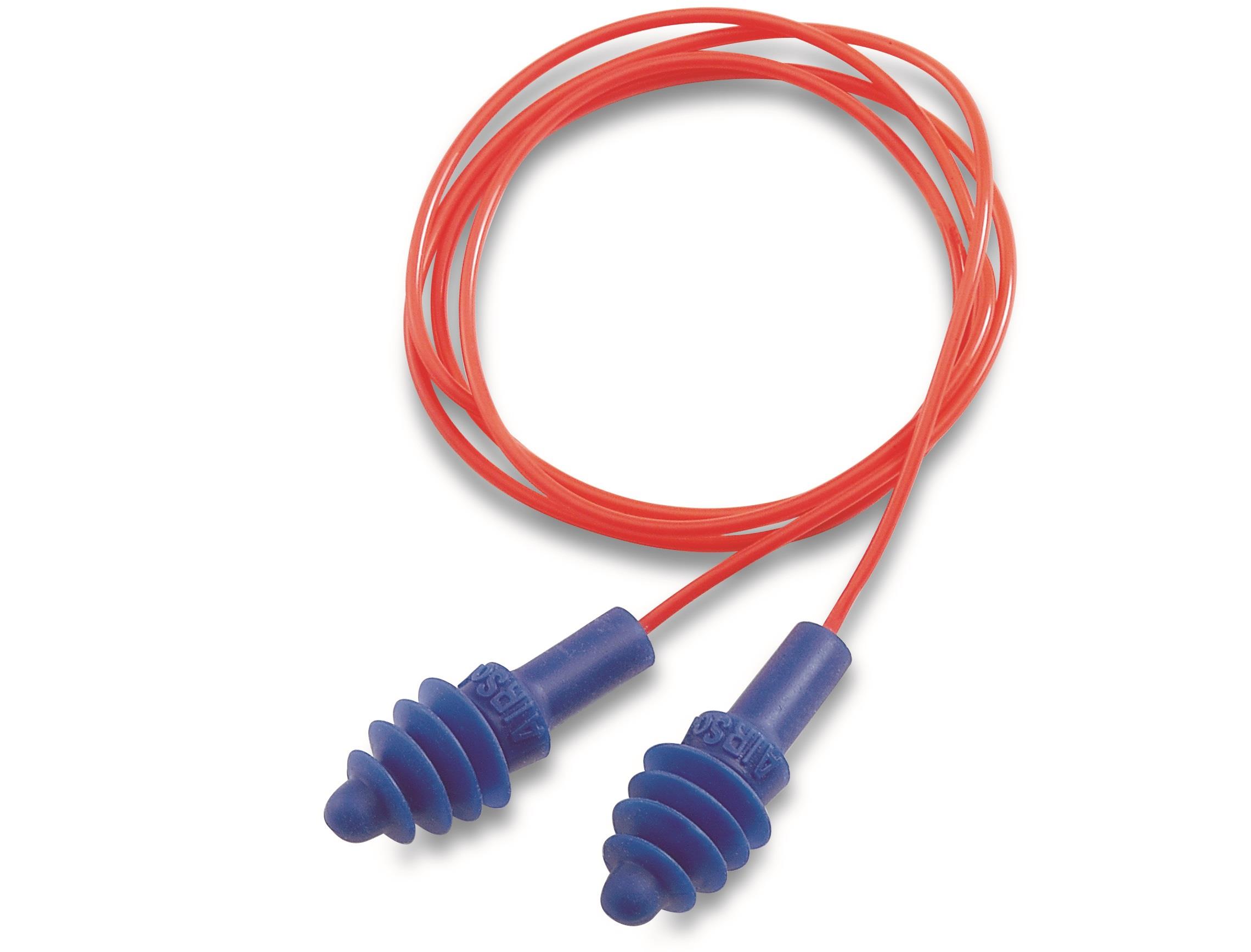 AIRSOFT RED POLYCORD REUSABLE EARPLUGS - Earplugs